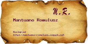 Mantuano Romulusz névjegykártya
